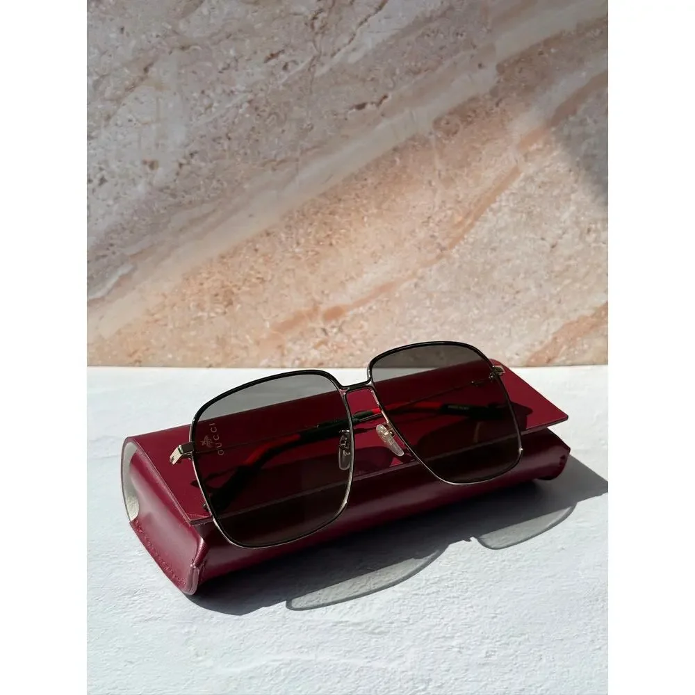 NEW Gucci GG0394S Black Oversized Square Sunglasses RARE - Picture 8 of 9